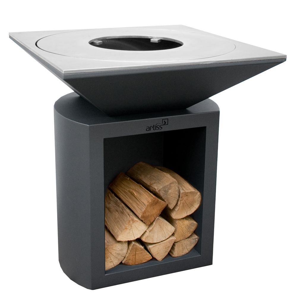 grill g2 grafit 1 - Hajduk Smart 3XTH fireplace insert Black Szamot