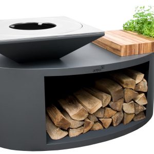 grill g3 corten blat drewniany 1 1 300x300 - Záhradný krbový gril Artiss G3 grafit