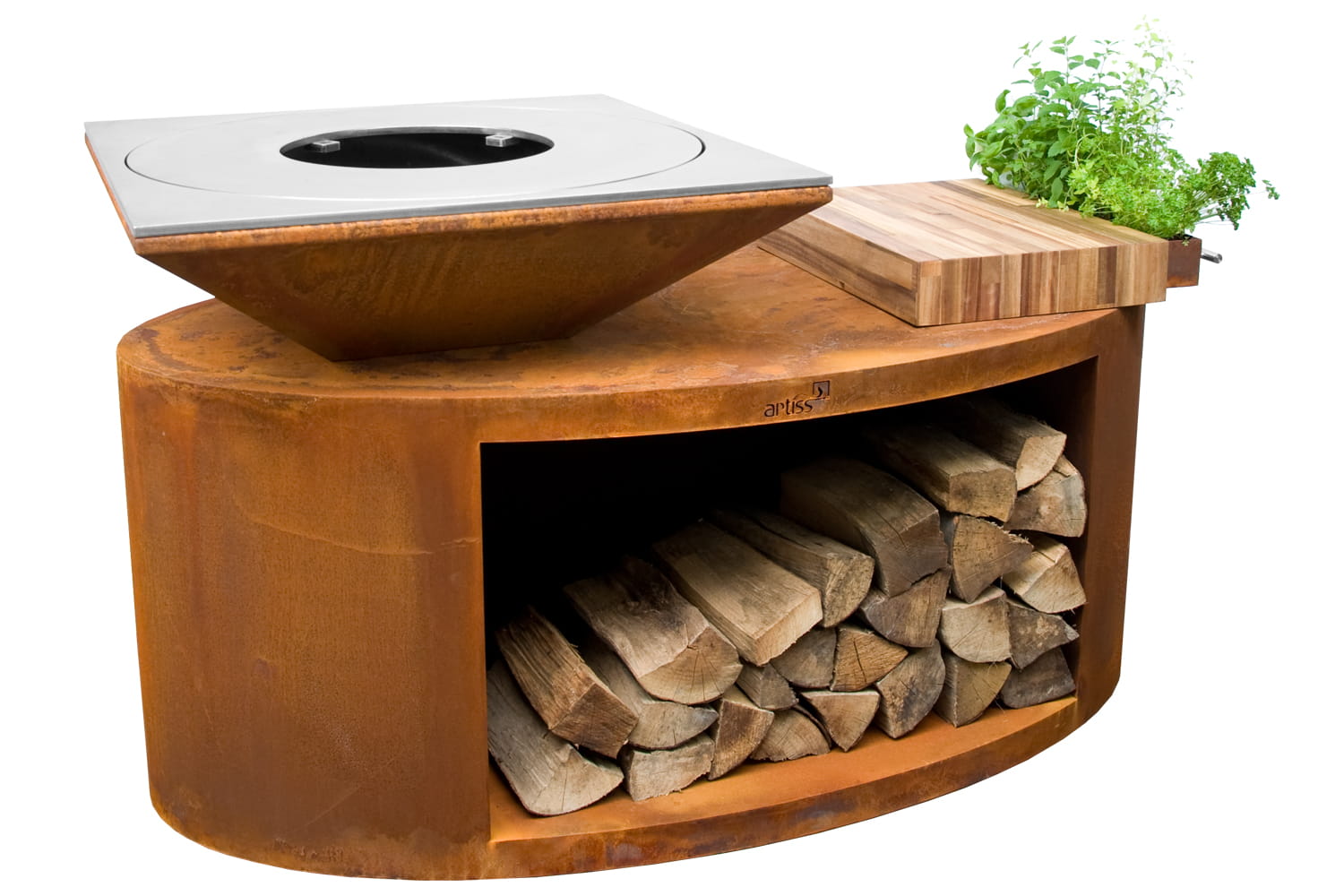 grill g3 corten blat drewniany 1 - Artiss ławka 110x40x46cm grafit