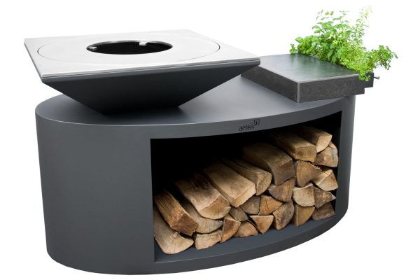 grill g3 corten blat kamienny 1 1 600x400 - Garden hearth grill Artiss G3 graphite