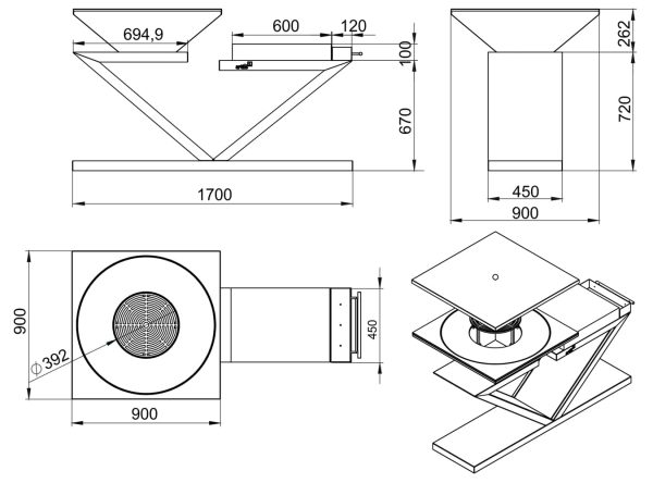 grill g5 schemat 600x444 - Palenisko-grill ogrodowy Artiss G5 grafit