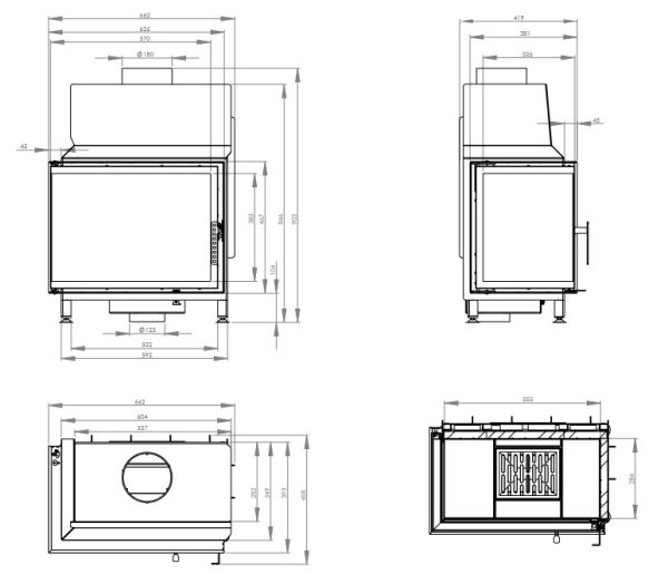 STMA 59x43.L wymiary 600x515 - Fireplace insert HITZE STMA 59×43.L