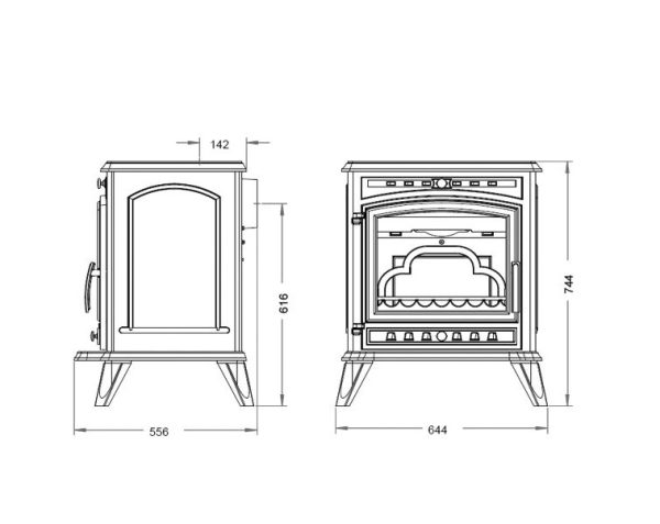 Piecyk altea sch 2l 600x477 - Piec kominkowy żeliwny Invicta ALTEA antracyt