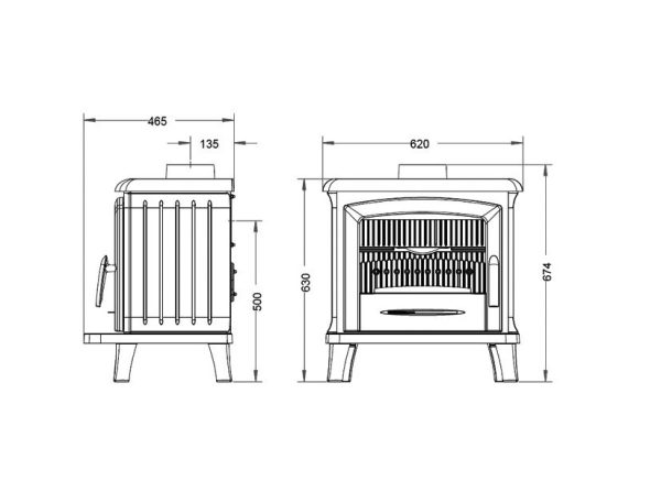 norik sch l 600x447 - Piec kominkowy żeliwny Invicta NORIK antracyt