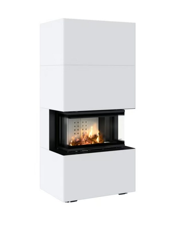 easy box bianko 2 600x801 - Kominek powietrzny trójstronny NBC 7 z zabudową HOME EASY BOX Bianco z domykaniem