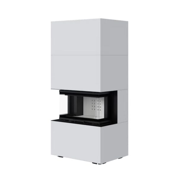 easy box bianko 600x622 - Kominek powietrzny trójstronny NBC 7 z zabudową HOME EASY BOX Bianco z domykaniem