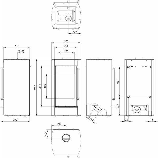 hydrofire 600x607 - Defro Home HYDROFIRE free-standing stove with a water jacket