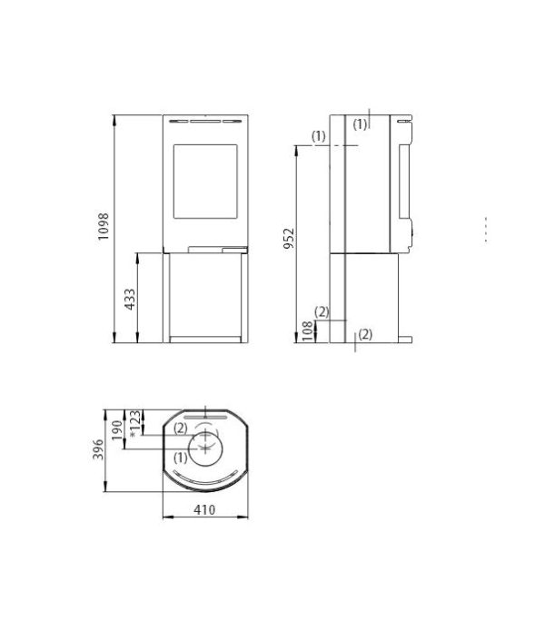 F 134 BP int 1 wymiar 600x684 - Piecyk żeliwny na drewno Jøtul F 134