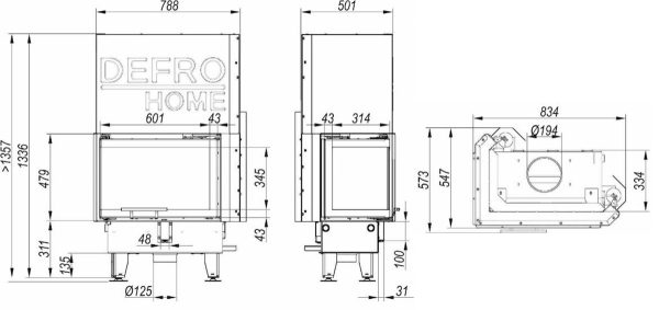 impuls sm bl g 600x283 - DEFRO IMPULS SM BL G 8kW fireplace insert