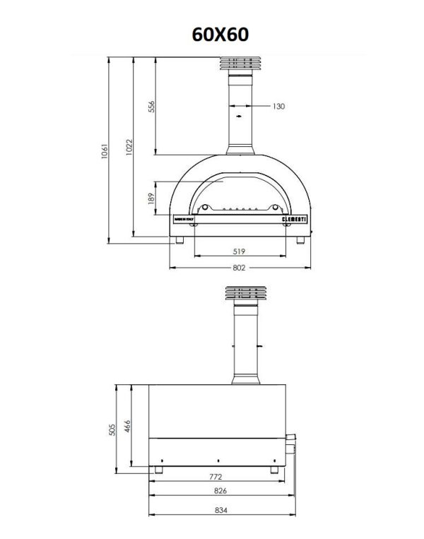 Gold a gaz 60x60 1 600x763 - Piec do pizzy GOLD 60x60 opalany gazem