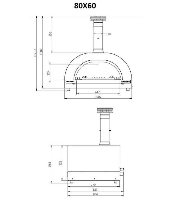 Gold a gaz 80x60 1 600x706 - Piec do pizzy GOLD 80x60 opalany gazem