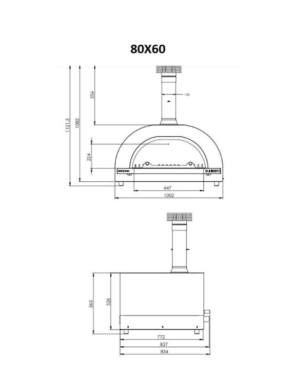 Gold a legna 80x60 1 600x749 - Włoski piec do pizzy GOLD opalany drewnem 80x60 kolor Antracyt