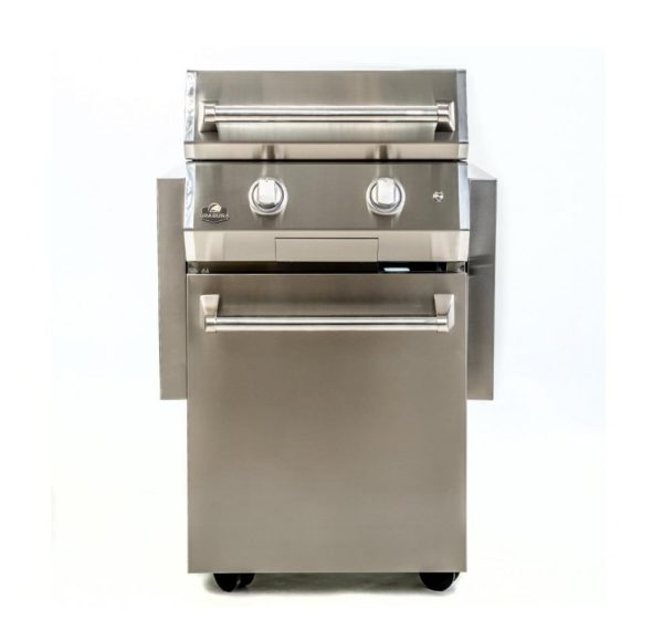 20 l 4 brabura gril 1 600x571 - Grill gazowy Original 20 ze stali nierdzewnej z podstawą i żeliwną płytą kuchenną