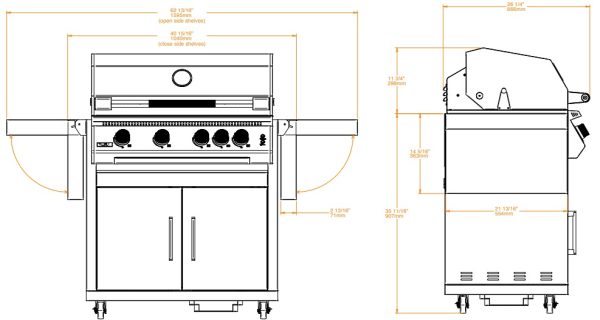 FUSION 400 podstawa 4 600x320 - Kompletny Gril Gazowy FUSION 400  z podstawą czarny