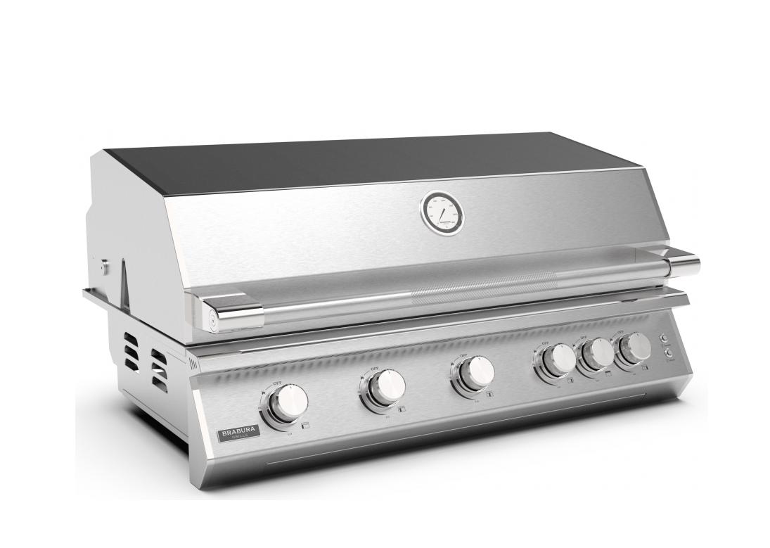 fusion500 inox 7 - Grill gazowy INOX 40 z podstawą ze stali nierdzewnej z płytą kuchenną ze stali nierdzewnej