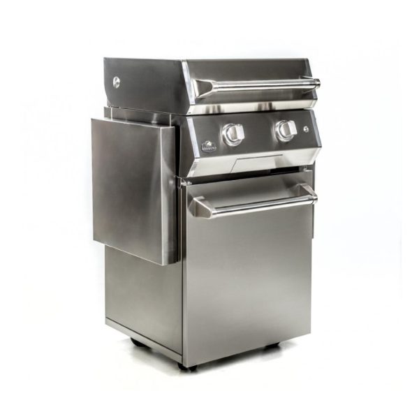 inox 20 1 600x570 - Grill gazowy INOX 20 z podstawą ze stali nierdzewnej z płytą kuchenną ze stali nierdzewnej