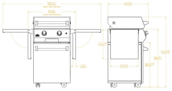 inox 20 4 600x319 - Grill gazowy INOX 20 z podstawą ze stali nierdzewnej z płytą kuchenną ze stali nierdzewnej