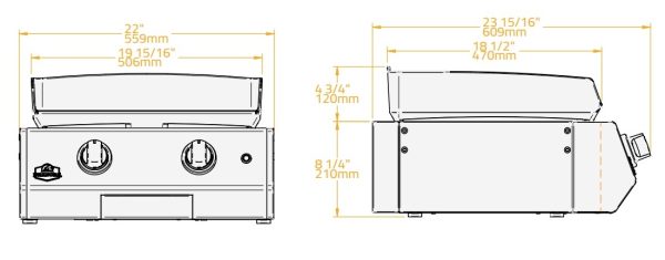 tech bbraabura l class 20 1 600x235 - Grill gazowy Matte 20 czarny z żeliwną płytą kuchenną