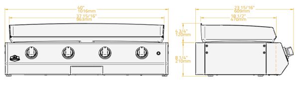 tech bbraabura l class 40 1 600x175 - Grill gazowy Special 40 czarny z płytą kuchenną ze stali nierdzewnej