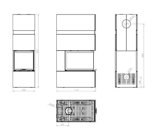 BOX TRI54x80x53 1 600x517 - HITZE TRINITY 12kW z obudową Trinity BOX Szary 54x80x53.G