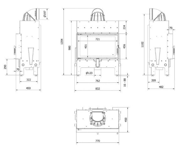 33486 600x488 - Kominek powietrzny stalowy FLOKI M 10 KW Ø 200