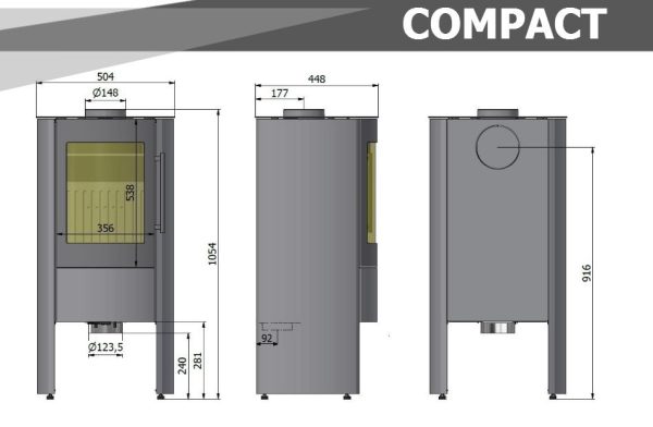 COMPACT wymiar 600x392 - Piecyk wolnostojący Hajduk COMPACT