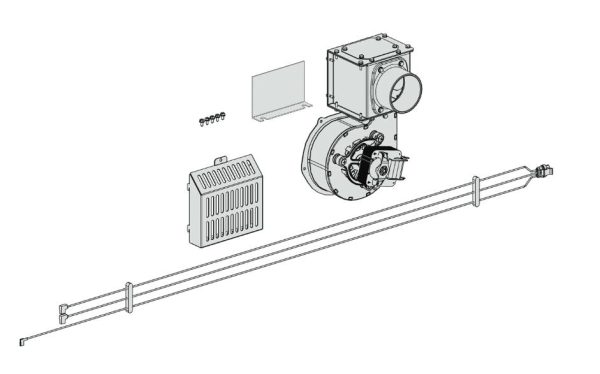 Elementy zestawu 600x374 - Zestaw do rozprowadzenia powietrza dla pieca La Nordica Margaret