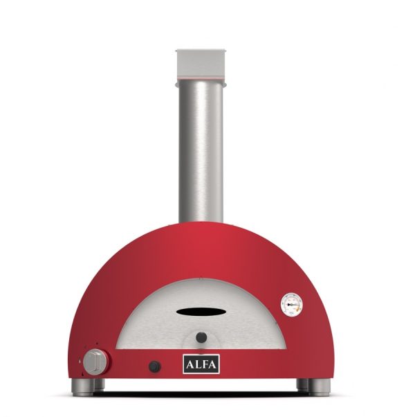 moderno 1 pizza rossofrontale8514 600x602 - Piec do pizzy Alfa Forni MODERNO 1 na gaz i drewno czerwony