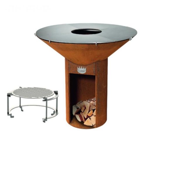 clementi bbq icon 80 600x600 - Grill - Palenisko ogrodowe Clementi Icon 80 Corten  w zestawie z pokrywą i rusztem