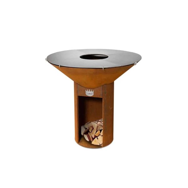 clementi icon 80 clementi 600x600 - Grill - Palenisko ogrodowe Clementi Icon 80 Corten  w zestawie z pokrywą i rusztem