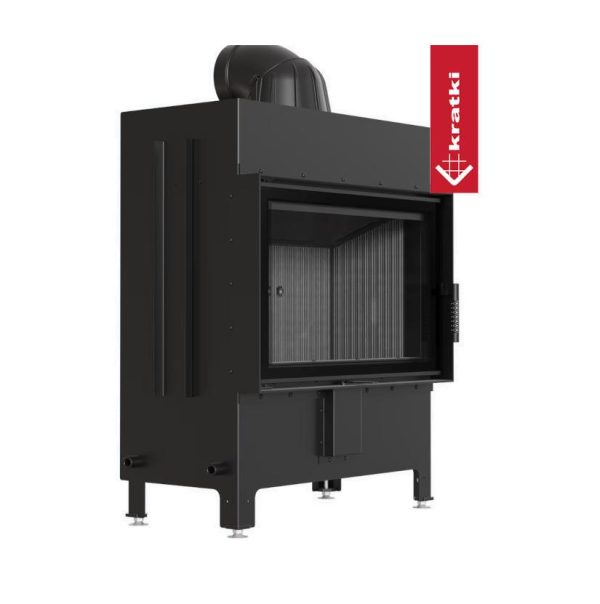 LUCY 14 new black 1 600x604 - Kominek powietrzny stalowy KRATKI LUCY 14 kW Ø 200 czarne wyłożenie