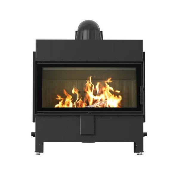 Lucy 16 new black 1 600x612 - Kominek powietrzny stalowy KRATKI LUCY 16 kW Ø 200 Czarne wyłożenie