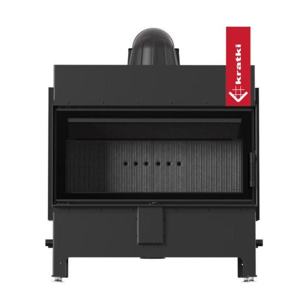 Lucy 16 new black3 1 600x593 - Kominek powietrzny stalowy KRATKI LUCY 16 kW Ø 200 Czarne wyłożenie