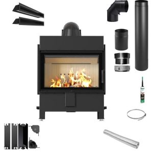 Zestaw Lucy 14 new 1 300x300 - Zestaw kominek powietrzny stalowy KRATKI LUCY 14 kW Ø 200 z akcesoriami