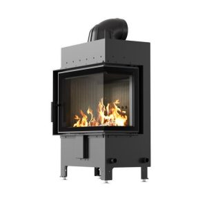 lucy 12 prawy new black 300x300 - Kominek powietrzny stalowy KRATKI LUCY prawy BS 12 kW Ø 200 Czarne wyłożenie