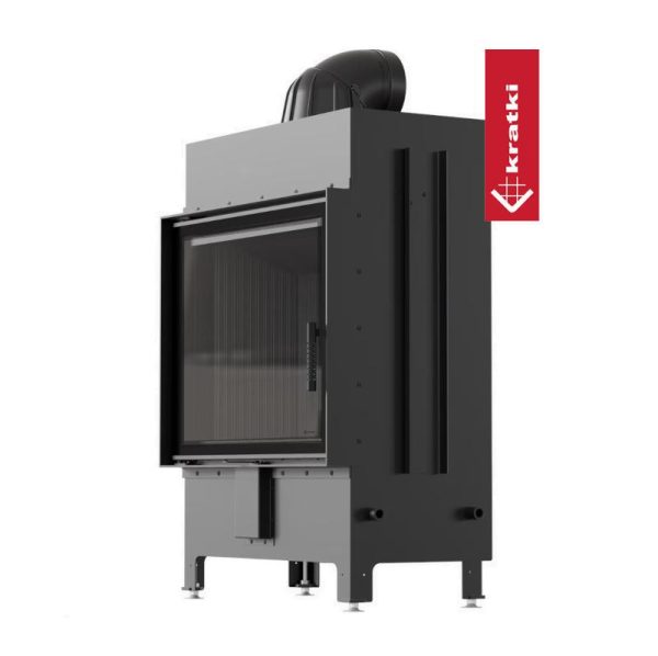 lucy 15 new black2 600x598 - Kominek powietrzny stalowy KRATKI LUCY 15 kW Ø 200 Czarne wyłożenie