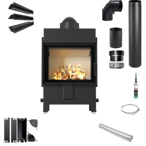 Zestaw Lucy 12 new 300x300 - Zestaw kominek powietrzny stalowy KRATKI LUCY 12 kW Ø 200 z akcesoriami