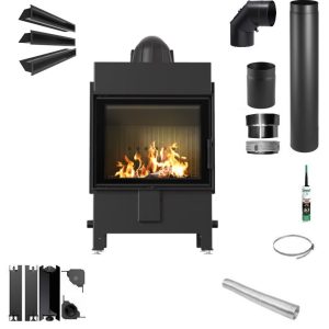Zestaw Lucy 12 new Black 300x300 - Zestaw kominek powietrzny stalowy KRATKI LUCY BLACK 12 kW Ø 200 z akcesoriami