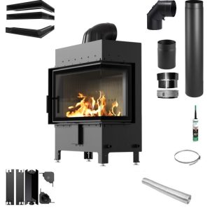 Zestaw Lucy 14 prawy new black 300x300 - Zestaw kominek powietrzny stalowy KRATKI LUCY Prawy BLACK 14 kW Ø 200 z akcesoriami