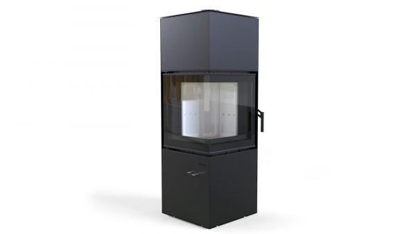quadroom czarny 600x338 - Freestanding stove Defro Home Quadroom Black Ceramiton