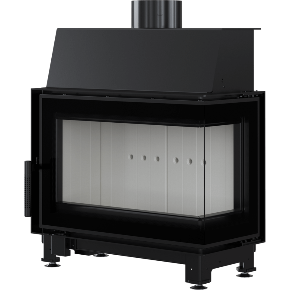 Zestaw kominek powietrzny stalowy KRATKI LUCY Prawy BLACK 14 kW Ø 200 z akcesoriami www kominek powietrzny simple s p bs 3 960 960 1 0 0 - Zestaw kominek powietrzny stalowy KRATKI LUCY Prawy BLACK 14 kW Ø 200 z akcesoriami