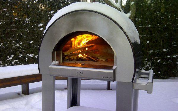 compact wood burning oven for pizza and bread. 1200x750 600x375 - Piec do pizzy Alfa Forni 5 MINUTI czerwony z podstawą