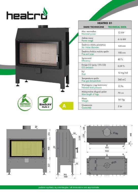 2020 06 08 katalog techniczny Heatro Part14 - Fireplace insert Hajduk Heatro 81