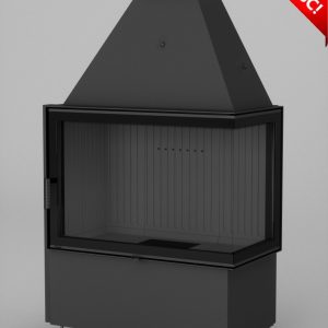 Volcano 2PAT czarna ceramika 300x300 - Hajduk Volcano 2PAT fireplace insert, black ceramics
