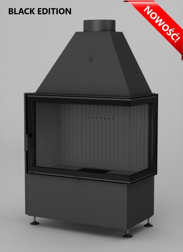 Volcano 2PAT czarna ceramika 600x826 - Hajduk Volcano 2PAT fireplace insert