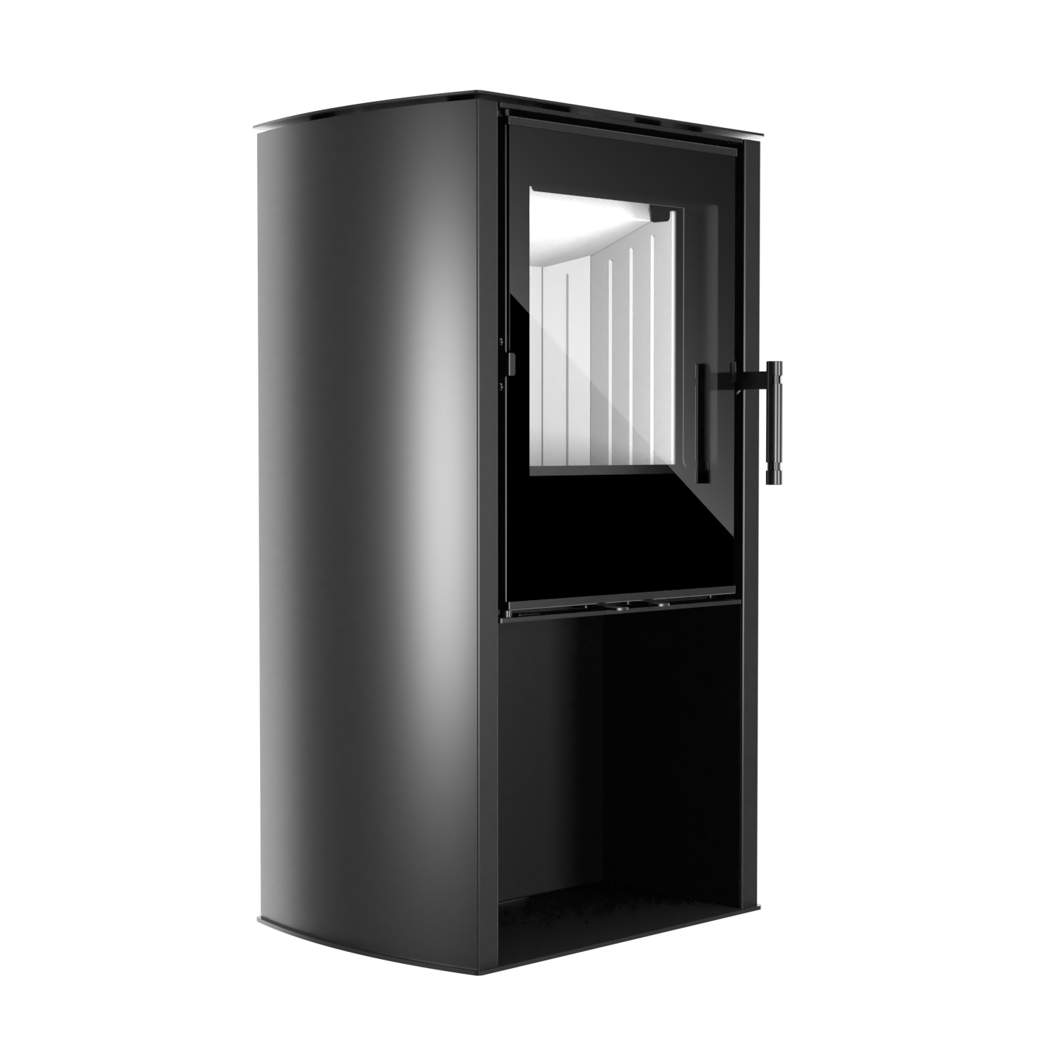 Zestaw kominek powietrzny stalowy KRATKI LUCY Prawy BLACK 14 kW Ø 200 z akcesoriami 02 Kominek CANE SMALL prawa jedna plyta blik - Zestaw kominek powietrzny stalowy KRATKI LUCY Prawy BLACK 14 kW Ø 200 z akcesoriami