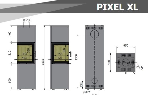 pixel xl wymiary 600x405 - Piecyk wolnostojący Hajduk PIXEL XL