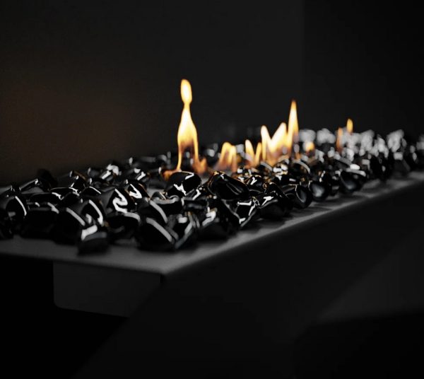 Kamyki ozdobne FIRE GLASS krysztal czarny 4 600x536 - Decorative stones FIRE GLASS - black crystal