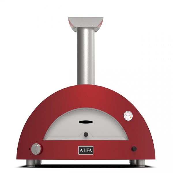 moderno 2 pizzerossofrontale838 600x600 - Piec do pizzy Alfa Forni MODERNO 2 na gaz i drewno czerwony antyczny