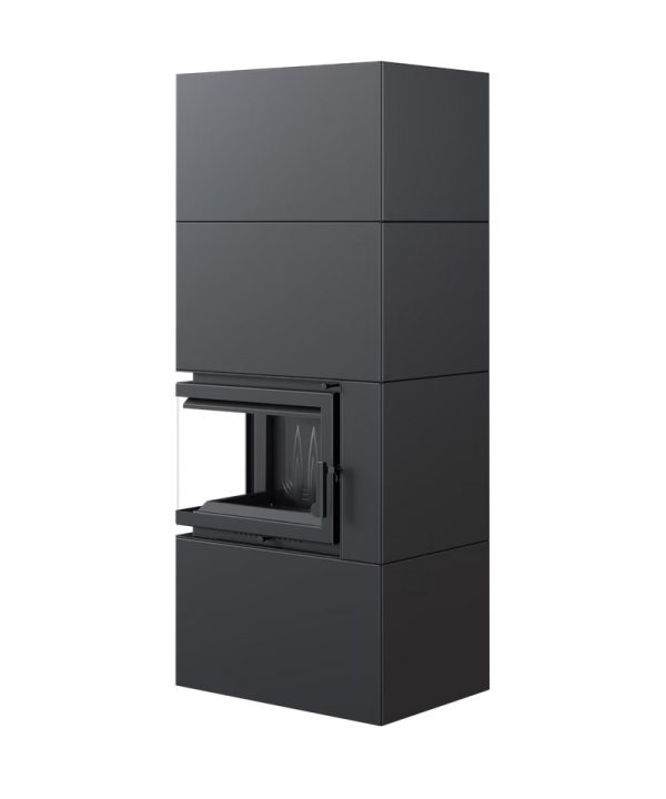 simple box lewy5 600x720 - Simple 8 BS kominek lewy z zabudową BOX stalowy - czarny